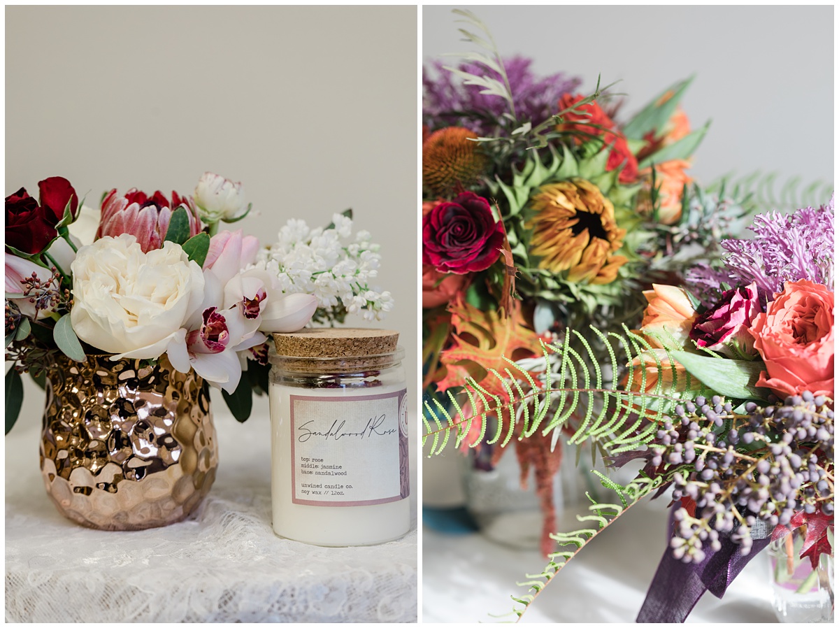 Valentine's Day floral arrangements created by Saffron and Grey floral designs