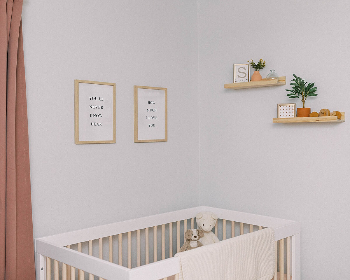 crib and nursery decor for newborn baby